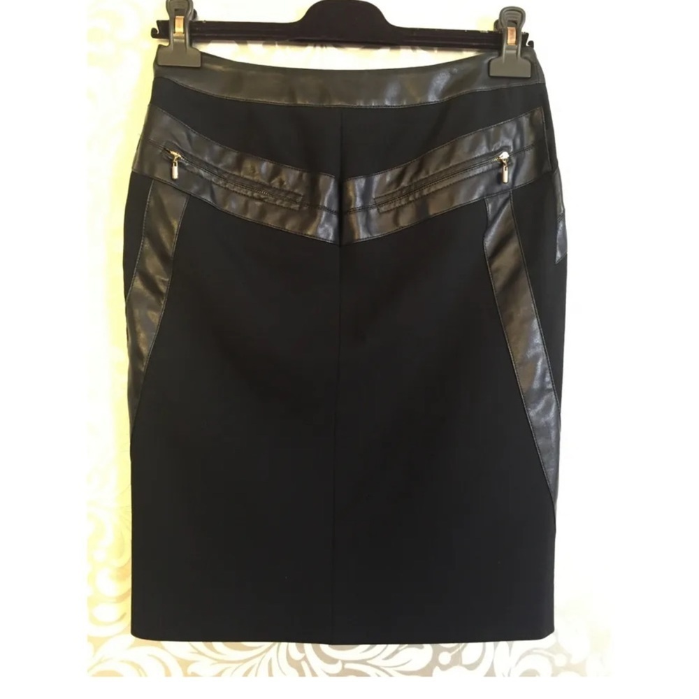 Gianni Versace Wool Leather Blend mid-length skirt 08.
